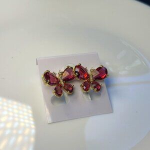 Rosabelle Wings: Pink Crystal Butterfly Earrings
